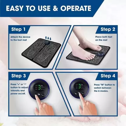 KIN Foot Massager Wireless Rechargeable Pain Relief EMS Massage 8 Modes/14 Levels Therapy Mate Massager(Black)