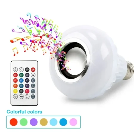 KIN Bluetooth Multi Color RBG Led Music Speaker with Light & Smart Bulb..