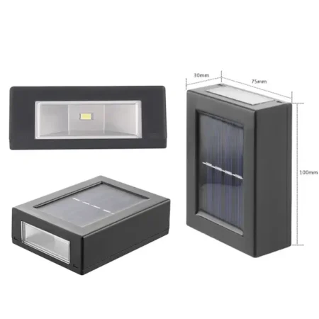 KIN Solar Wall Light Outdoor Porch Garden Waterproof Wall Lamp Up and Down Black Pack of 1