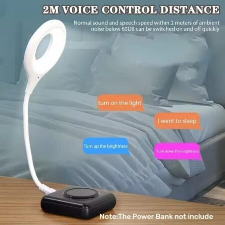 KIN Intelligent Voice Control USB Lamp with 3 Color LED Light | Brightness Control Study Lamp  (30 cm, White)