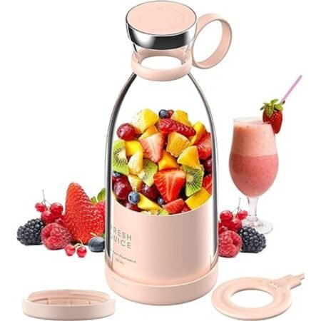 KIN Portable Electric Juicer Blender 450 Ml Juicer Mixer Grinder (1 Jar, Multicolor)