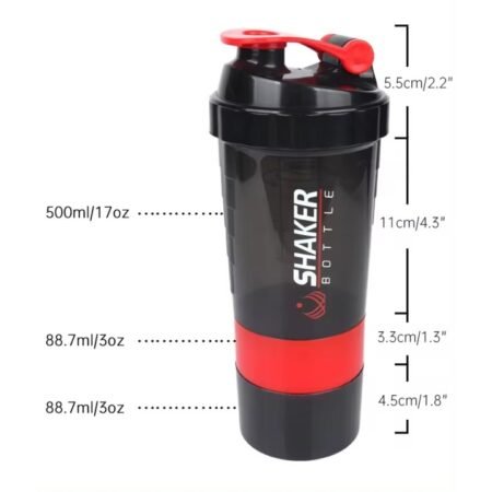 Spider gym shaker for protein leakproof with 2storage Compartment Gym Bottle 500 ml