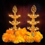 KIN 3 layer led lamp light Plastic Diya Set (Height: 10 inch).