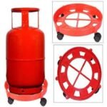 Movable Gas Cylinder Plastic Trolley with Wheels.(Red)