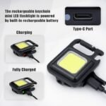 KIN Small Led Bright Rechargeable Flashlights with Keychain Clamp.