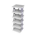 Kin Portable Foldable Plastic Shoe Rack with 6 Shelves  (Do-It-Yourself).