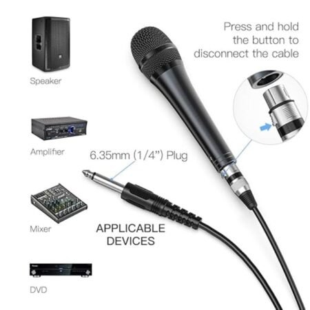 Isonix Dynamic Microphone with 3M Cable 6.5mm Jack & On/Off Switch Microphone.