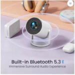 KIN Android Wifi Smart Led 1080p & 4K Support Projector  with Keystone, Screen Mirroring & 1GB RAM-8GB ROM.