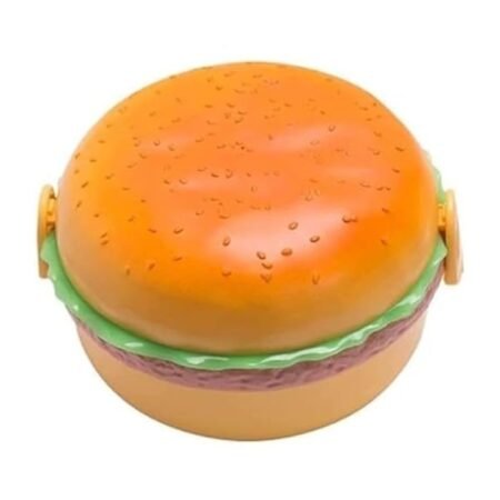 KIN Cute Burger Shape Lunch Box with Two Containers & Spoons (1000 ML).