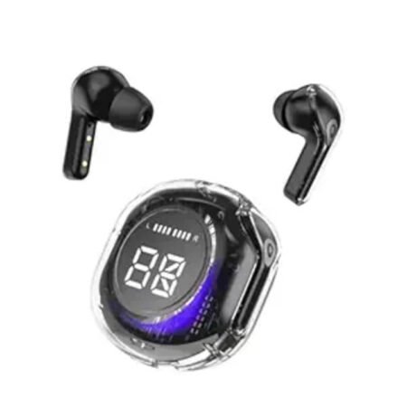 Ultrapods Pro Transparent Wireless Earbuds Bluetooth with ANC & LED Digital Display (Multicolour).